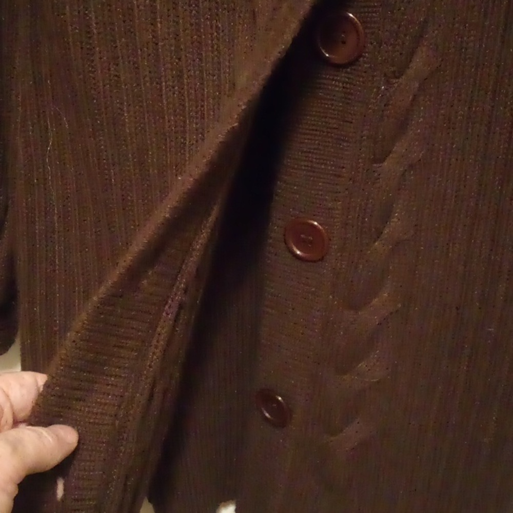 Reference Point Brown Comfy Button Down Sweater -… - image 2